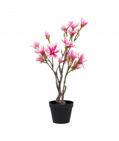 Kunstig magnoliatræ med flotte rosa blade - 75cm høj