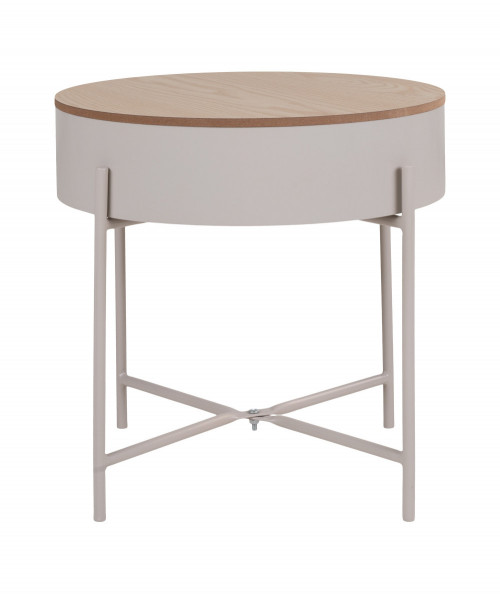 Angèle hjørnebord i beige/lysegrå pulverlakeret stål