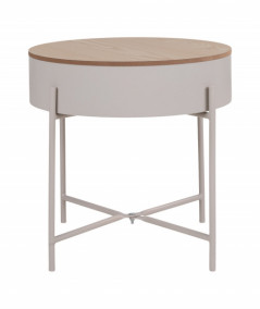 Angèle hjørnebord i beige/lysegrå pulverlakeret stål