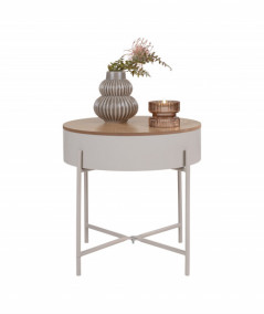 Angèle hjørnebord i beige/lysegrå pulverlakeret stål
