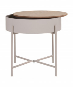 Angèle hjørnebord i beige/lysegrå pulverlakeret stål