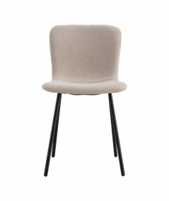 Amélie spisebordsstol i bouclé, beige med sorte ben