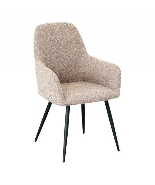 Harbo spisebordsstol i bouclé, beige med sorte ben