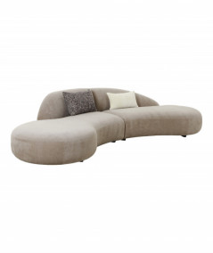 Élodie sofa med 2 puder i chenille, natur