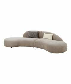 Élodie sofa med 2 puder i chenille, natur