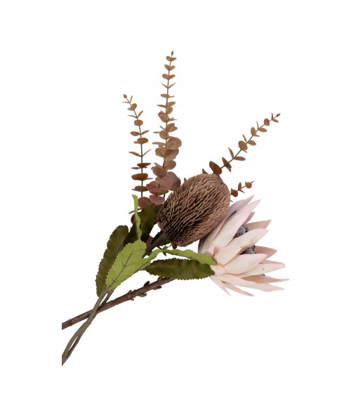 Kunstig Desiree blomsterbuket i bordeaux farver