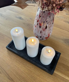 LED bloklys sæt i hvid med fjernbetjening