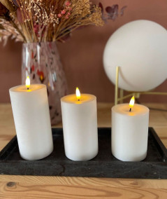 LED bloklys sæt i hvid med fjernbetjening