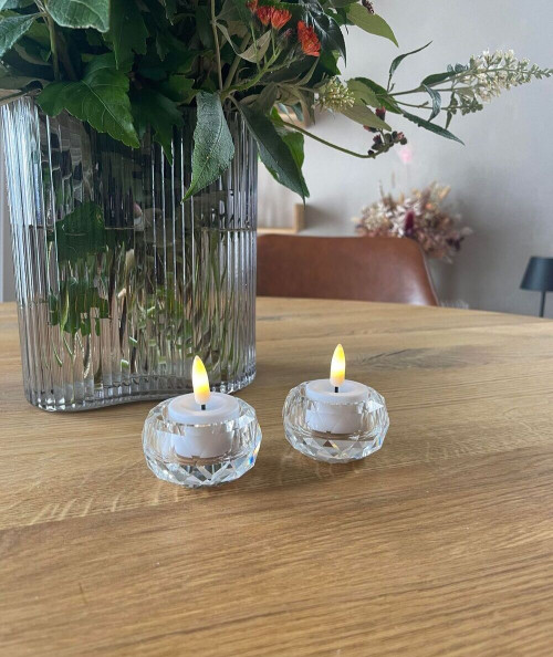 Georgine fyrfadsstage i klar glas