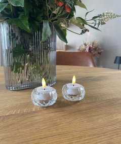 Georgine fyrfadsstage i klar glas