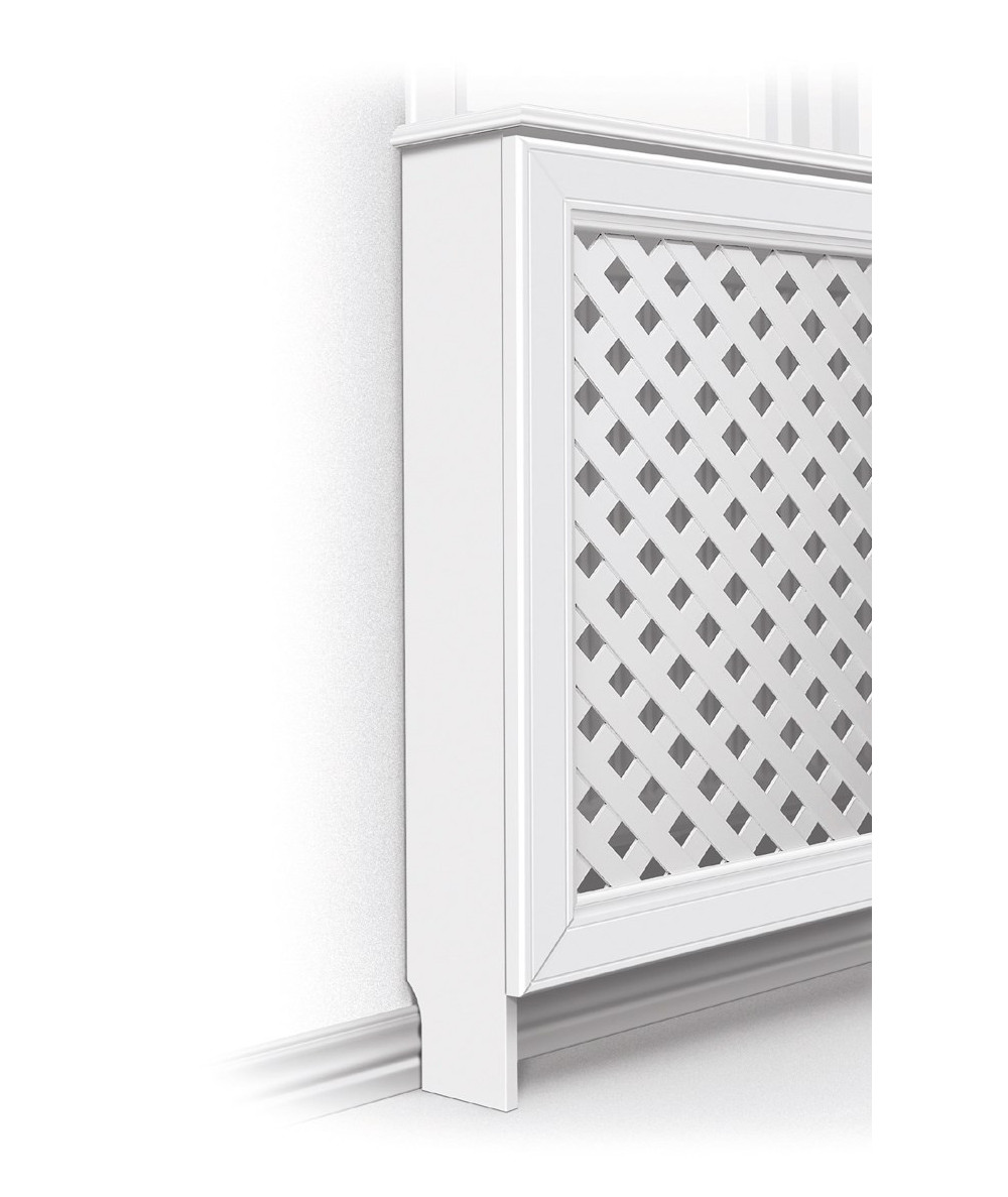 Gavlsæt til radiatorskjuler fra Lundbergs. Måler 12,5 cm i dybden