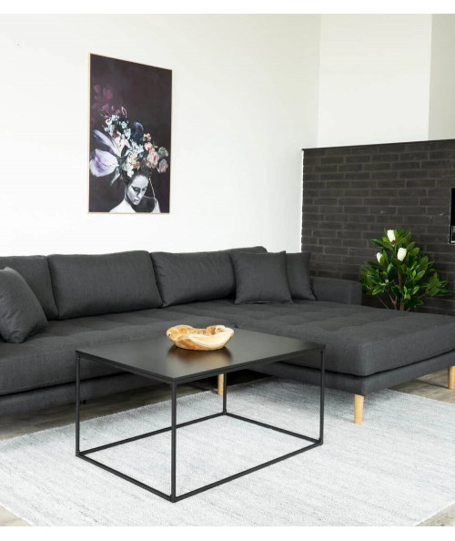 Vita coffe table/sofabord med sort bordplade