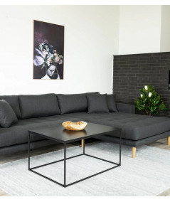Vita coffe table/sofabord med sort bordplade