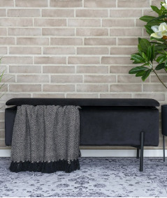 Watford bænk i sort velour
