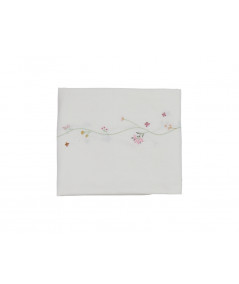 Dug med blomstret broderi 240 cm
