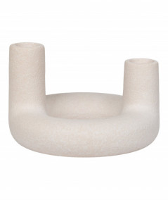 Smart lysestage i beige keramik