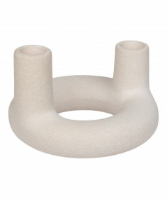 Smart lysestage i beige keramik