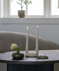 Smart lysestage i beige keramik