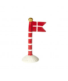 Keramik fødselsdagsflag i rød og hvid