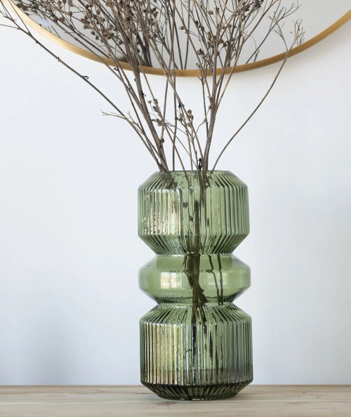 Vase i grøn glas