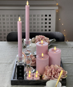 LED stearinlys pakke med 10 dele  i rosa