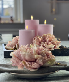 LED bloklys sæt i rosa med fjernbetjening