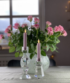 LED Stagelys i rosa 2 stk. 11 cm. i højde