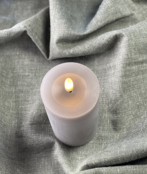 LED Bloklys i grå 1 stk 6x15 cm