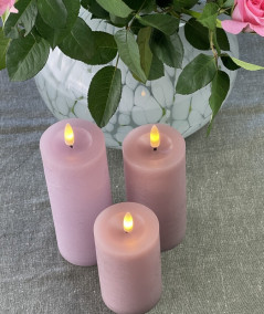 LED Bloklys i rosa 1 stk 6x12,5 cm