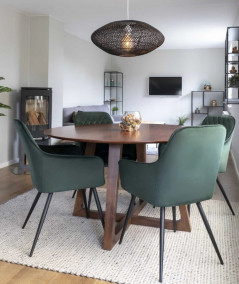 Hellerup Spisebord - Spisebord i valnød finer Ø137 cm