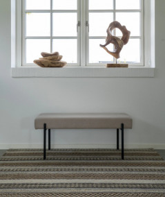 Sabine tæppe i håndvævet, natur/grå farve 160x230 cm