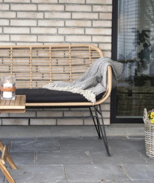 Trieste Sofa - Sofa i naturligt polyrattan med hynde