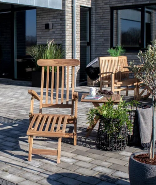 Arrecife Teak Dækstol - Dækstol i teaktræ. Justerbar ryg med 4 positioner.