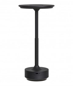 Sort bordlampe med genopladelig batteri via usb
