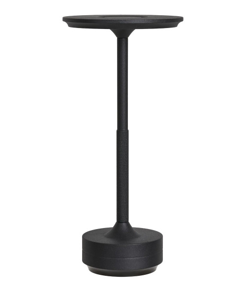 Sort bordlampe med genopladelig batteri via usb