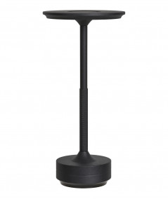 Sort bordlampe med genopladelig batteri via usb