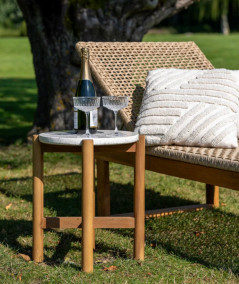 Derby teak solseng med natur polyrattan