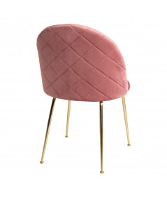 Geneve Spisebordsstol - Stol i rosa velour med ben i messing look