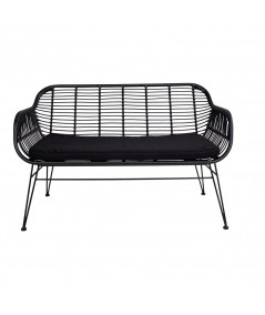 Trieste Sofa - Sofa i sort polyrattan med hynde