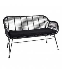Trieste Sofa - Sofa i sort polyrattan med hynde