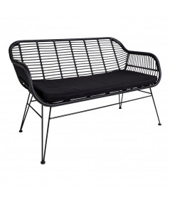 Trieste Sofa - Sofa i sort polyrattan med hynde