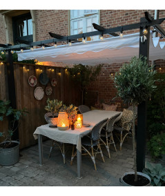 Fritstående pergola i grå. 3x3m