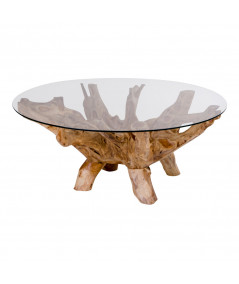 Amazonas Sofabord - Rundt sofabord med glas