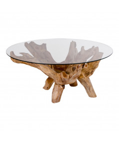 Amazonas Sofabord - Rundt sofabord med glas