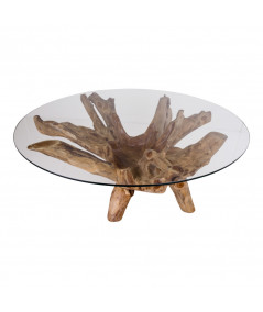 Amazonas Sofabord - Rundt sofabord med glas
