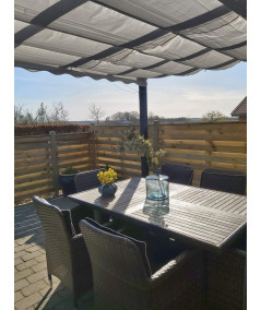 Fritstående pergola i grå. 4x4m