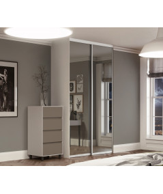 Skydedørs sæt Twinpack med spejl 1200x2318 mm