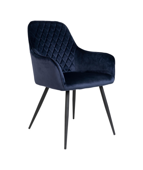 Harbo spisebordsstol - Blå velour