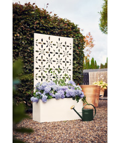 Odla plantekasse i hvid med espalier.