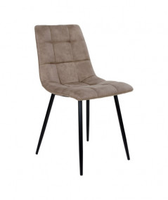 Middelfart Spisebordsstol - Stol i lysebrunt microfiber med sorte ben